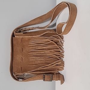 Minnetonka Crossbody Purse Suede/Leather with Fringe